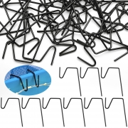 50 Pieces Christmas Hanging Gutter Grid Hooks Metal Wire Hooks Ornament Hangers Metal Hangers for Christmas Outside Lights (Black)