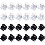 Hotop 24 Pieces Mini Hair Clips Plastic Hair Claws Pins Clamps for Girls and Women (Black and Clear)