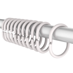 Hotop 24 Packs Plastic Shower Curtain Rings Hooks for Bathroom Shower Window Rod (White)