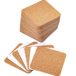 Hotop 60 Pack Self-adhesive Cork Coasters Squares Cork Mats Cork Backing Sheets for Coasters and DIY Crafts Supplies