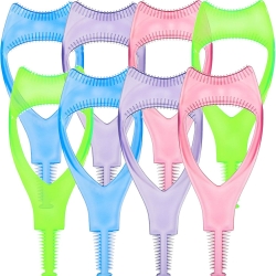 Hotop 8 Pieces Mascara Shield Applicator Eyelash Brush Curler Guard Applicator Plastic Eyelashes Tool, 4 Colors