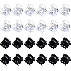 Hotop 24 Pieces Mini Hair Clips Plastic Hair Claws Pins Clamps for Girls and Women (Black and Clear)