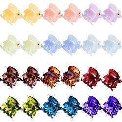 Hotop 24 Pieces Mini Hair Clips Plastic Hair Claws Pins Clamps for Girls and Women (Multicolor)
