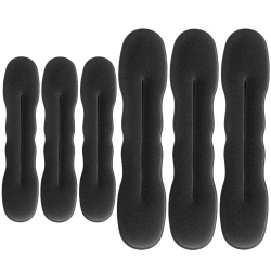 Hotop 6 Pieces Hair Bun Makers Upgraded Hair Holder Sponge Clips Hair Styling Donut Buns Hair Twist Curler Donut Tools, 3 Large and 3 Small (Black)