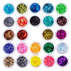 Hotop 24 Box Mixed Color Make Up Body Glitters Nail Art Decoration Cosmetic Paillette Dust Powder