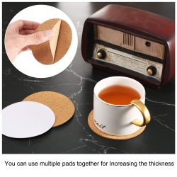 Hotop 60 Pieces Self Adhesive Cork Coasters Squares Cork Mats Cork Backing Sheets for Coasters and DIY Crafts Supplies, 4"x 4" Cork Circle for Backing Cork Tiles, Cork Sheets(60 Pieces,Round)