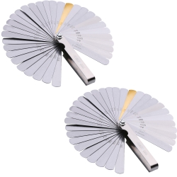 Hotop 2 Pack 32 Blades Stainless Steel Feeler Gauge Dual Marked Metric and Imperial Gap Measuring Tool